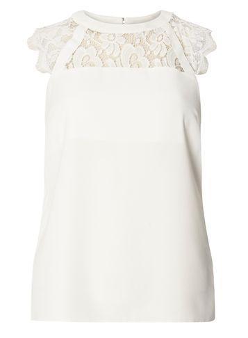 Dorothy Perkins Ivory Lace Detail Top