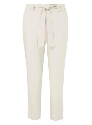 Dorothy Perkins Silver Crepe Tie Waist Tapered Leg Trousers