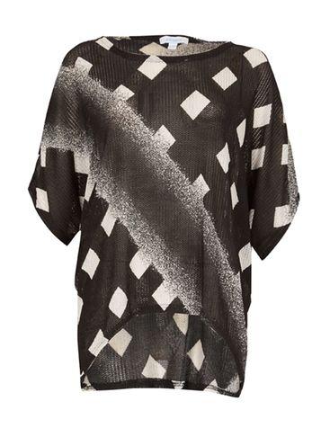 Dorothy Perkins *blue Vanilla Black Diamond Print Oversize Top