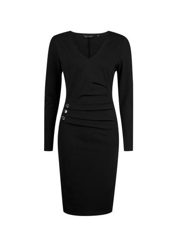 Dorothy Perkins *black Button Bodycon Dress
