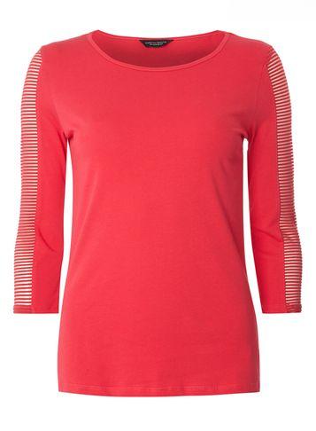 Dorothy Perkins Pink Cerise Textured Sleeve Top