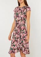 Dorothy Perkins *billie & Blossom Tall Pink Floral Print Frill Skater Dress