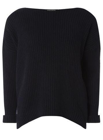 Dorothy Perkins Navy Boxy Ribbed Jumper