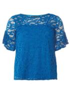 Dorothy Perkins Blue Ruffle Lace T-shirt
