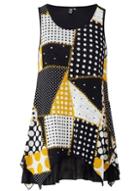 *izabel London Yellow Geometric Print Vest