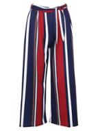 Dorothy Perkins *izabel London Navy Striped Cropped Trousers