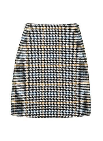 Dorothy Perkins Blue And Yellow Check Print Mini Skirt