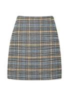 Dorothy Perkins Blue And Yellow Check Print Mini Skirt