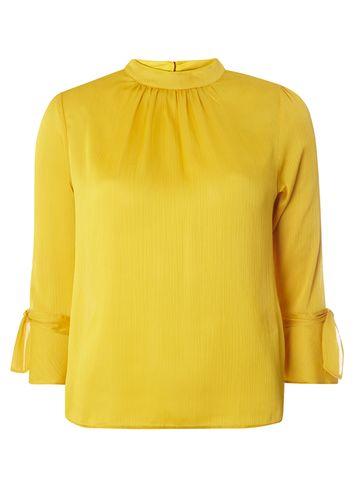 Dorothy Perkins Ochre Tie Cuff High Neck Top