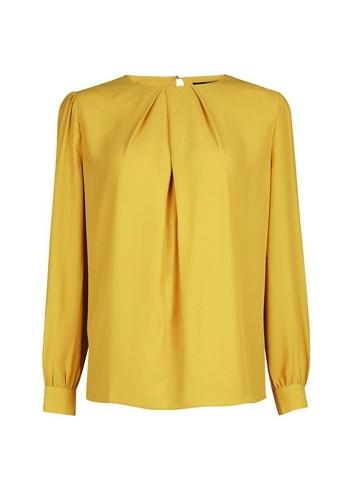 Dorothy Perkins Yellow Pleat Neck Top
