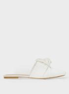 Dorothy Perkins White Pu Heaven Twist Bow Mules