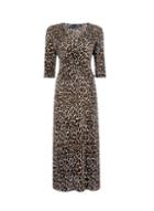 Dorothy Perkins Multi Coloured Leopard Print Plisse Wrap Midi Dress