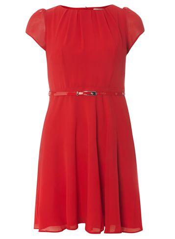 Dorothy Perkins *billie & Blossom Petite Red Chiffon Skater Dress