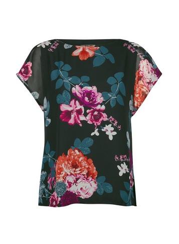 *billie & Blossom Black Floral Print Top