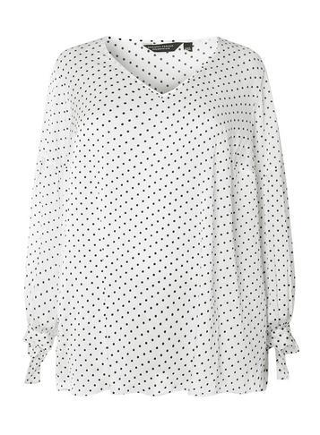 Dorothy Perkins *dp Curve White Polka Dot Print Tie Sleeve Top