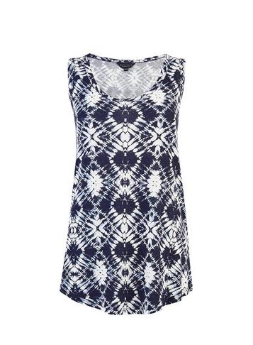 Dorothy Perkins Blue Geometric And Tie Dye Print Viscose Vest