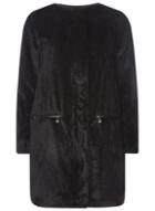 Dorothy Perkins Black Collarless Faux Fur Coat