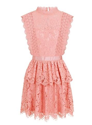 Girls On Film *girls On Film Dark Pink Lace Dress
