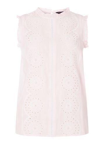 Dorothy Perkins Pink Broderie Striped Shell Top