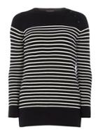 Dorothy Perkins Navy And Ivory Stripe Jumper