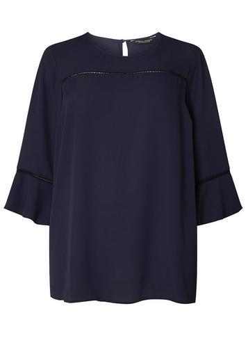 Dorothy Perkins *dp Curve Navy Ladder Trim Top