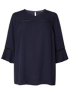 Dorothy Perkins *dp Curve Navy Ladder Trim Top