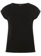 Dorothy Perkins Black Roll Sleeve T-shirt