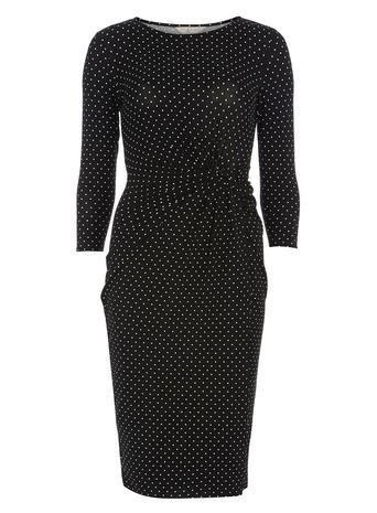 Dorothy Perkins Mono Spot Manipulated Dress