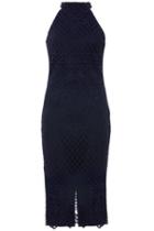 Dorothy Perkins *quiz Navy Lace High Neck Midi Dress