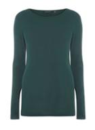Dorothy Perkins *tall Green Long Sleeve Crew Neck Top