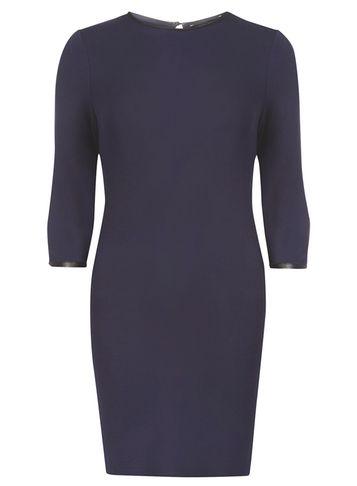 Dorothy Perkins Navy Pu Trim Swing Dress