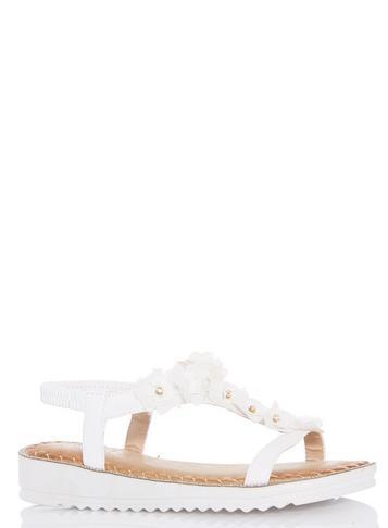 Dorothy Perkins *quiz White Floral Flat Sandals