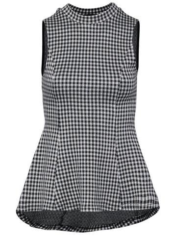 Dorothy Perkins *izabel London Black Gingham Peplum Top