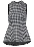 Dorothy Perkins *izabel London Black Gingham Peplum Top