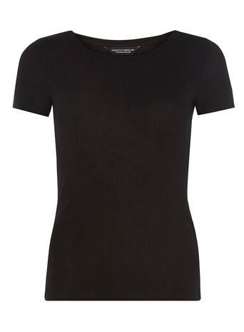 Dorothy Perkins Black Short Sleeved Rib Tee