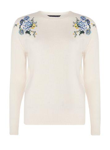Dorothy Perkins Oatmeal Embroidered Jumper