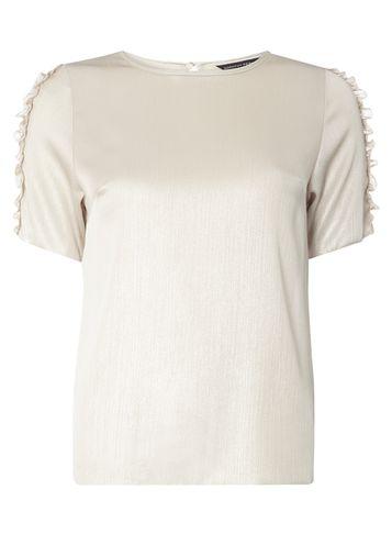 Dorothy Perkins Gold Ruffle Sleeve Shimmer T-shirt