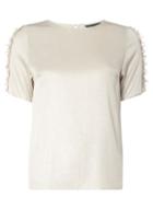 Dorothy Perkins Gold Ruffle Sleeve Shimmer T-shirt