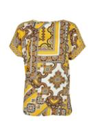Dorothy Perkins *tall Yellow Tile Print T-shirt