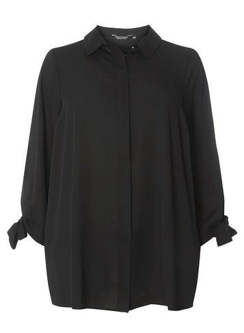 Dorothy Perkins Dp Curve Black Tie Sleeve Shirt