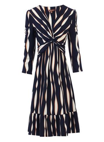*jolie Moi Navy Pattern Jersey Dress