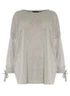 Dorothy Perkins Dp Curve Silver Balloon Sleeve Top