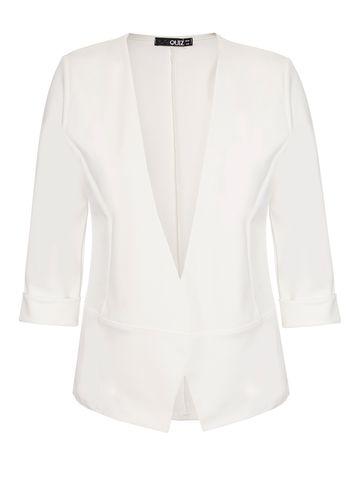 Dorothy Perkins *quiz Cream 3/4 Sleeve Turn Up Jacket