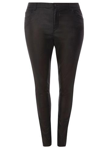 Dorothy Perkins Dp Curve Black Pu Coated Skinny Fit Jeans