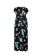 Dorothy Perkins *dp Curve Black Floral Print Wrap Maxi Dress