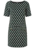 Dorothy Perkins Green Geometric Print Shift Dress