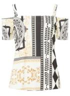 Dorothy Perkins Ivory Ity Print Cold Shoulder Top