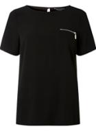 Dorothy Perkins Black Zip Pocket T-shirt