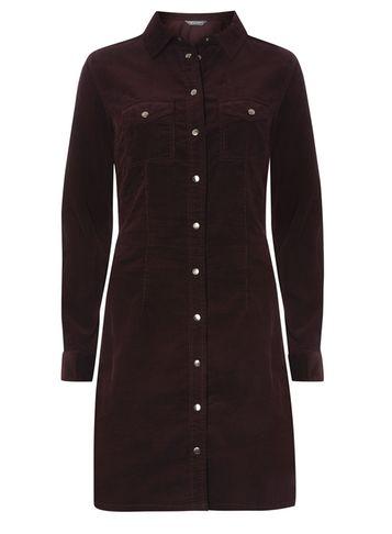 Dorothy Perkins *tall Fig Cord Shirt Dress