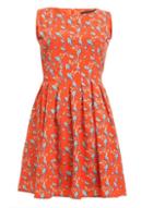 *tenki Orange Parrot Print Skater Dress